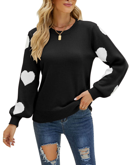 Shermie Cute Heart Knitted Sweaters Pullover